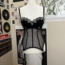Victoria  s Secret Black floral corset 36C