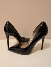 Sam Edelman Delores Black Patent Leather Pointed Toe Stiletto Heel Pumps Size 10