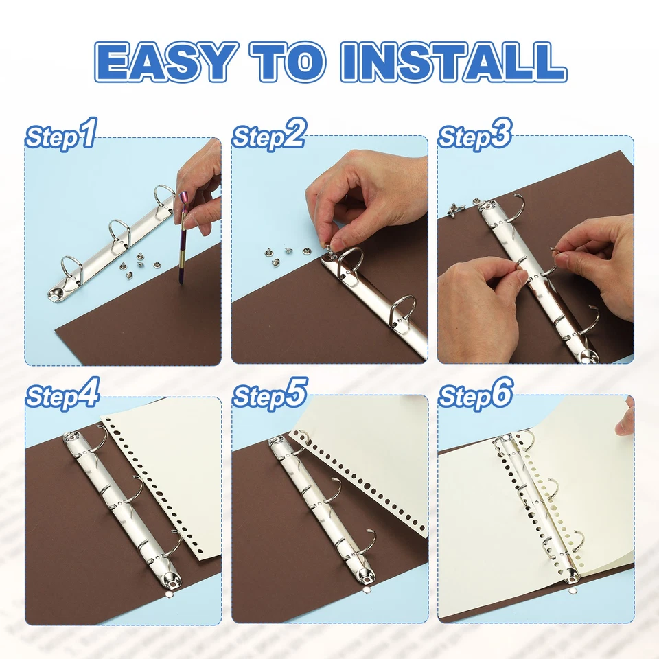 B7 2 Hole Ring Binder Mechanisms, 5 Set 0.98" D Ring Binder Planner, 26mm Silver - Image 4 of 4