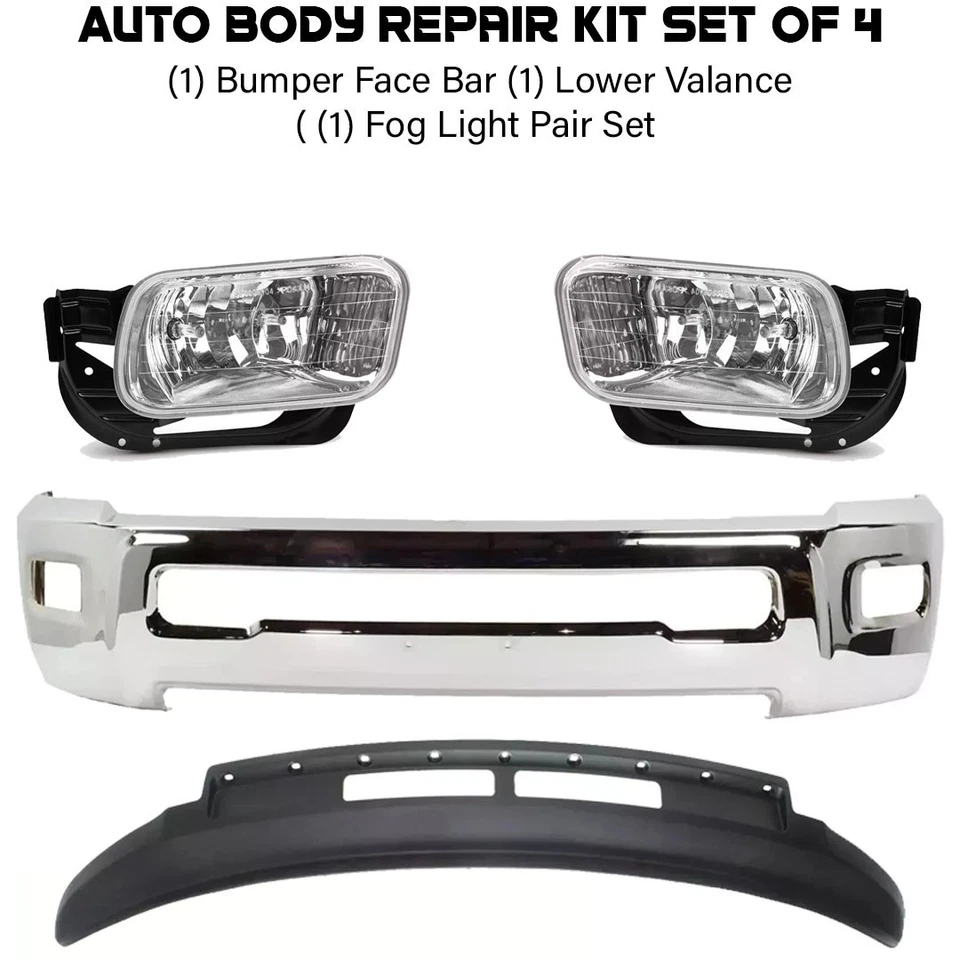 Front Bumper Face Bar Chrome & Fog Lights Kit For 2011-2018 Ram 2500 3500 Foto 2 de 4