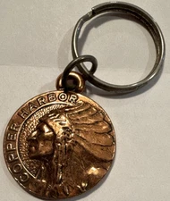 Copper Indian Head Keychain Detachable Keyring Buildings & Monuments Souvenir