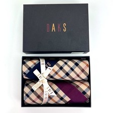 DAKS Check Handkerchief Gift Box Set Of 2 Handkerchiefs Gorgeous