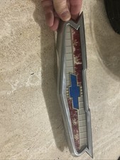 1956 Chevrolet Passenger Car 6 Cyl Front Hood Emblem Complete W Chrome Bezel