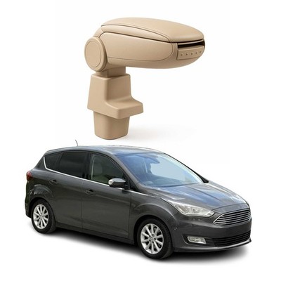 Mittelarmlehne Armlehne Mittelkonsole für Ford C-Max 2 2010-2019 PU-Leder Beige