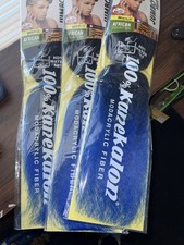 3 Pk Lot. kanekalon Jumbo braiding hair. New. Black Blue.