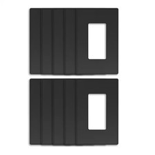 1-Gang Midsize Screwless Decorator/Rocker Wall Plate, Black 10-Pack 