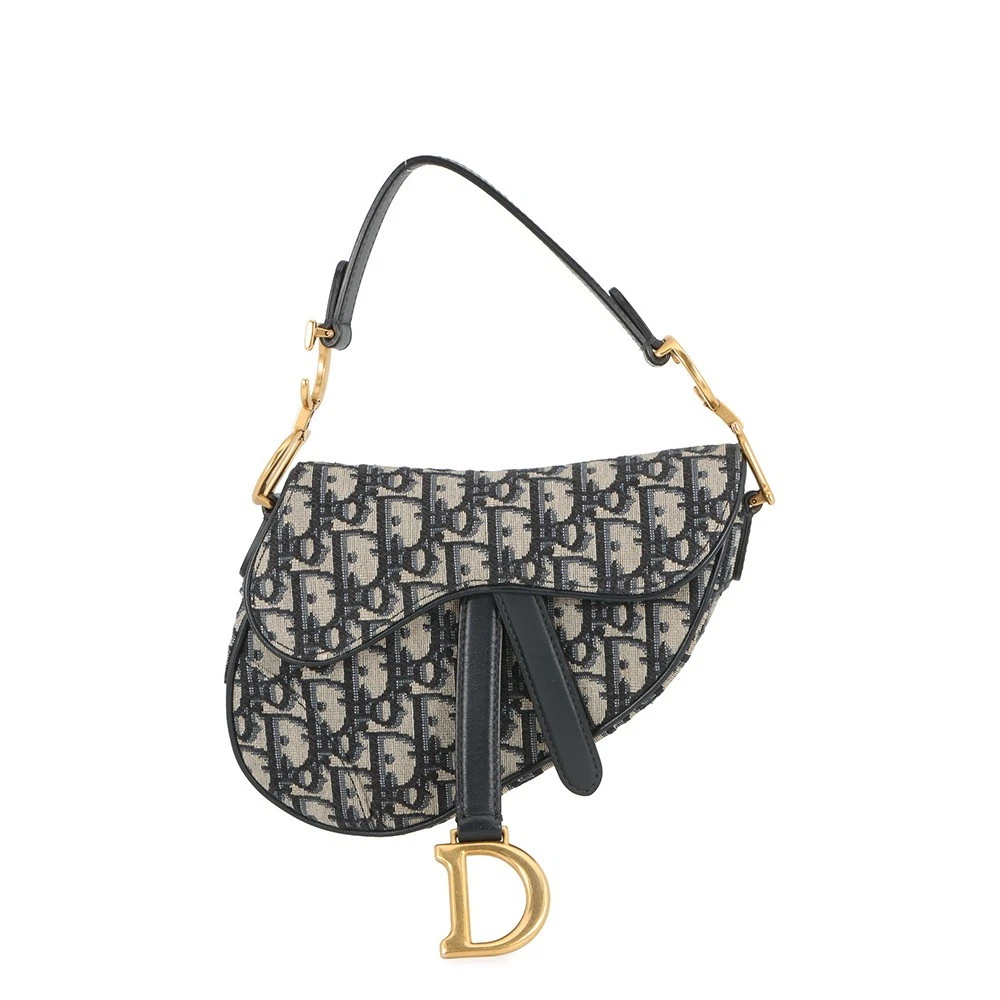 Dior — Dior Oblique Saddlebag Size Mini Canvas/Leather Navy/Beige M0447CTZQ_M928