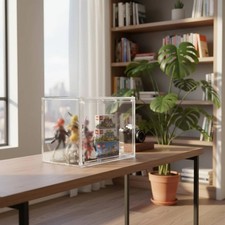 Figure Display Box Transparent Acrylic Display Box Easy to Clean for Desk