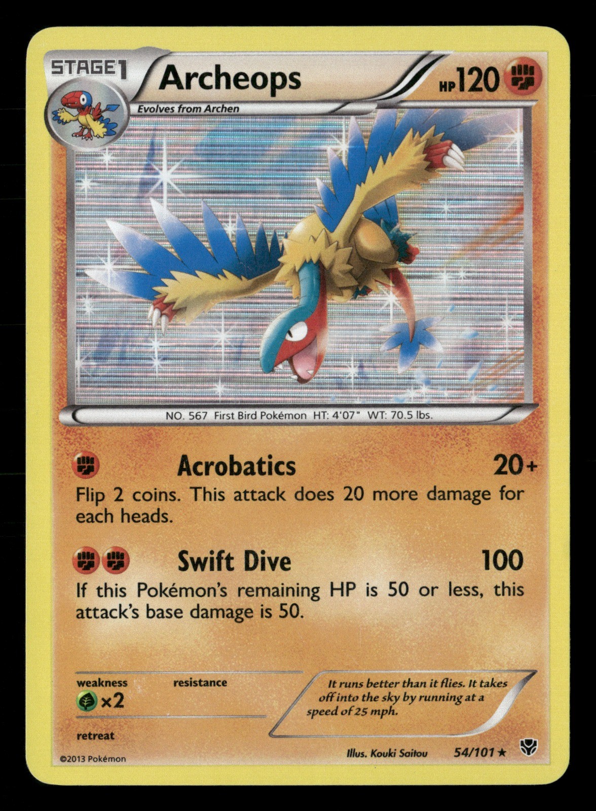 Archeops 54/101 Plasma Blast HP Pokémon TCG
