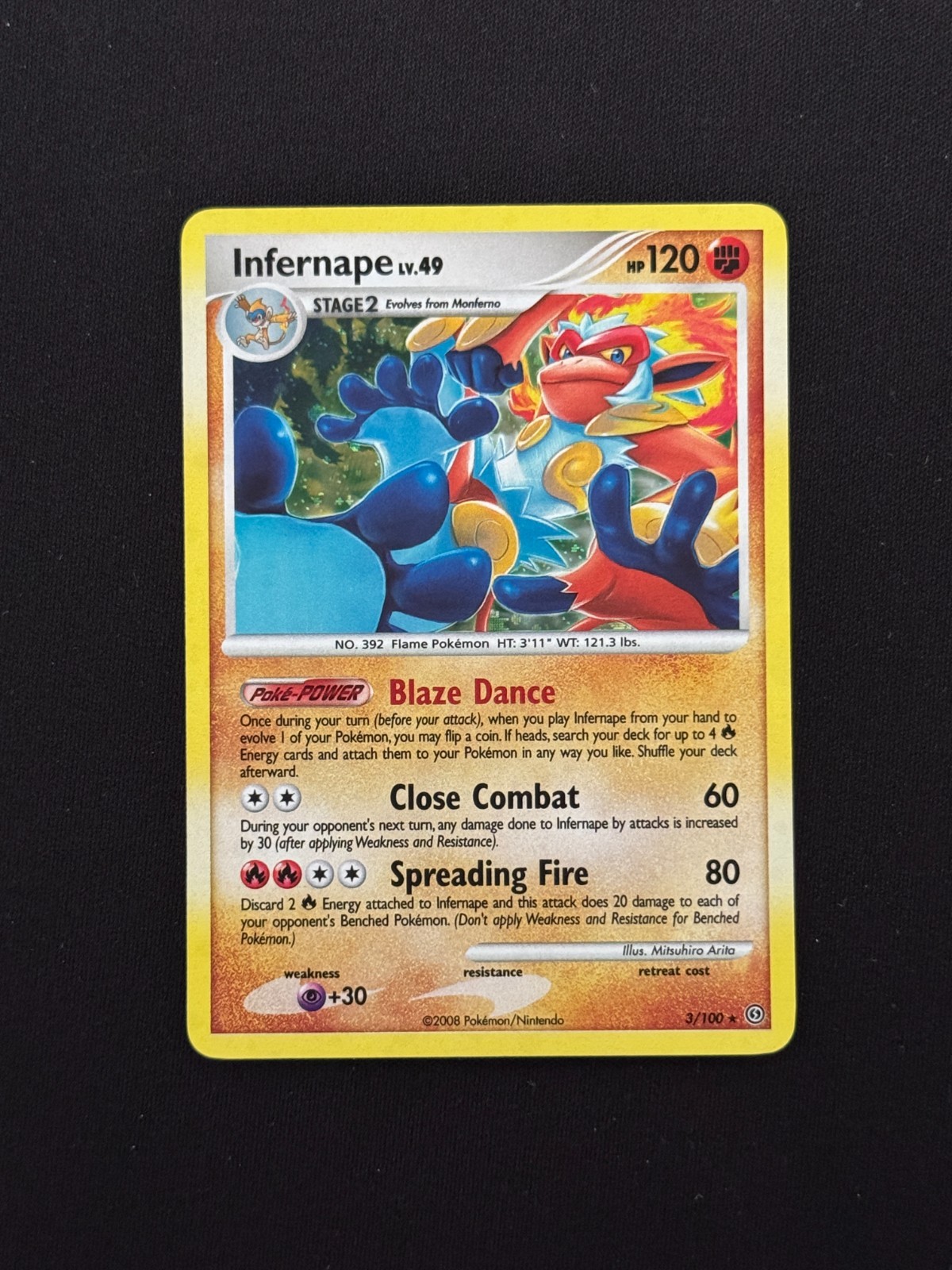 Infernape - 3/100 2008 Diamond & Pearl Stormfront Holo Rare Pokémon - NM