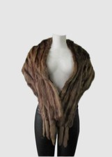 Women's Sz M Squirrel Fur Stole Wrap Cape Wedding MINT SALE Vintage Woman