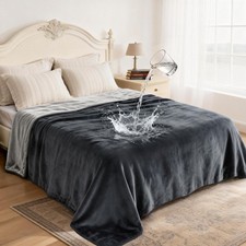 Waterproof Reversible Flannel Blanket for Sofa Couch Bed, 60" x 80" Leakproof...