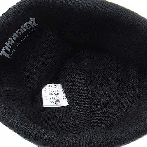 Thrasher THRASHER Logo Embroidery Beanie Knit Hat Cap Black Black F Men's - image 4 of 4