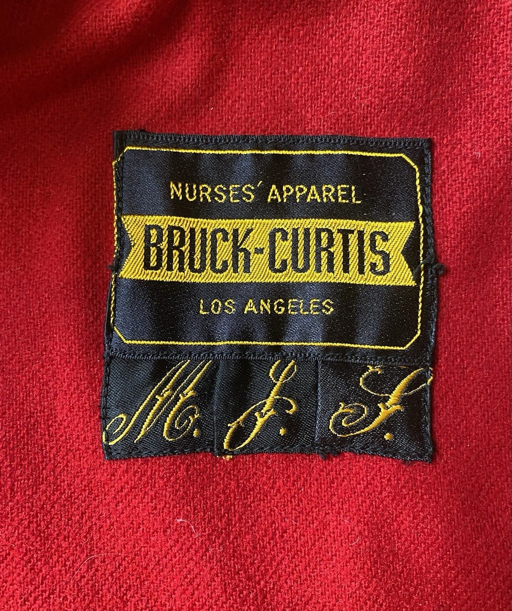 Vintage WWII BRUCK-Curtis Navy Blue Wool Nurses Uniform Blue Cape