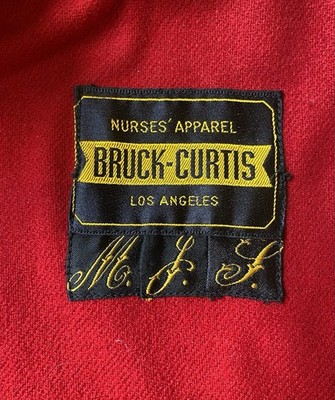 40〜50s Bruck's ナースケープ Vintage WWII BRUCK-Curtis Navy Blue Wool Nurses Uniform Blue Cape