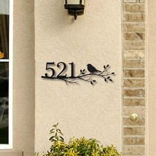 Customl Adress Plaque, House Number Sign, Bird Address Sign, Gate Number Sign