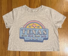 Where I’m From Texas Crop T Shirt Soft Tee Top Texas Inn 1845 Small Made In USA