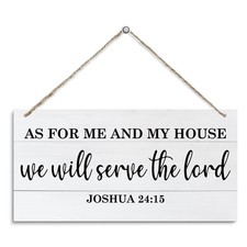 House Decor Sign, Christian Wood Sign, As for Me and My House We will Serve t...