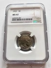 1937 5C Buffalo Nickel NGC Certified MS 62