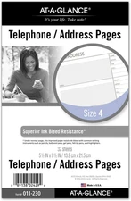 AT-A-GLANCE Day Runner Telephone and Address Pages, Refill, Loose-Leaf, Undated,