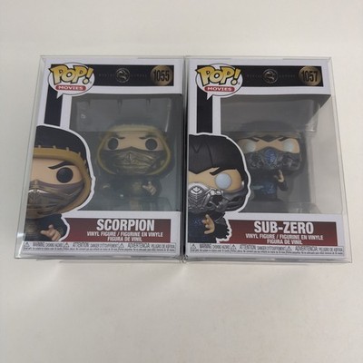 Set of 2 Funko Pops Mortal Kombat - #1055 Scorpion, #1057 Sub-Zero Metallic