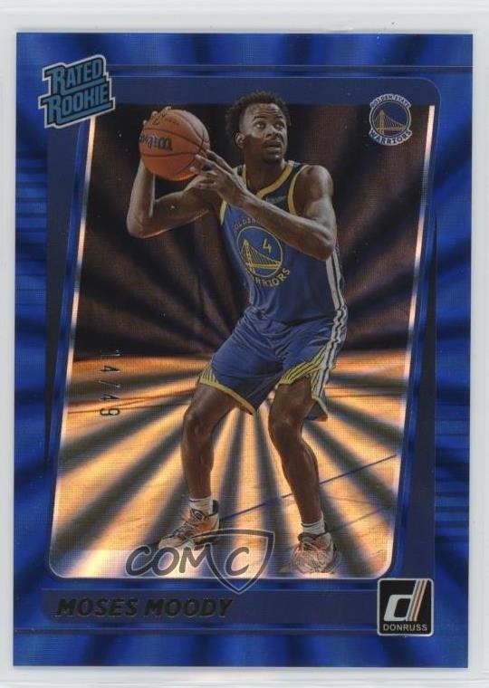 2021 Panini Donruss Rated Holo Blue Laser 14/49 Moses Moody #234 Rookie RC 19js