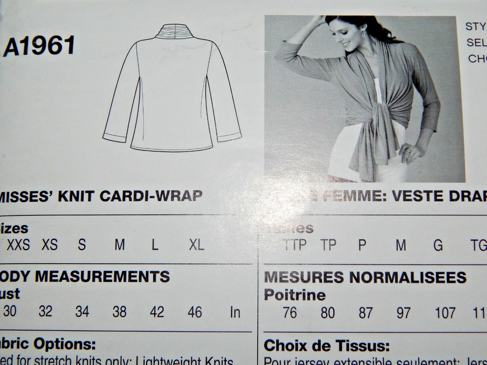 Simplicity A1961 1961 Cardigan Cover Up Top Sewing Pattern Ladies  XXS - XL UC - Image 4 of 4