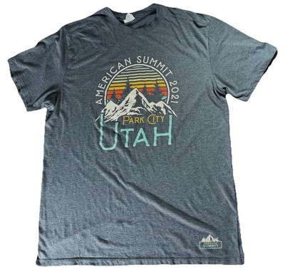 Park City Utah American Summit 2021 T Shirt XL Gray Short Sleeve Mountain Tee