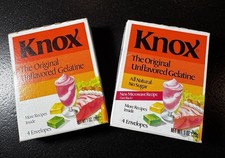 Vintage Knox Unflavored Gelatin Boxes Lot of 2 Retro Packaging Collectible