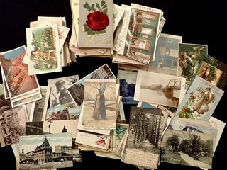 CIRCA 1900 POSTCARDS RPPC COLLASPED BRIDGE NJ LOCALS GREEN & BROWN SANTAS