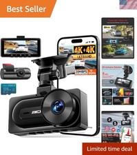 4K Front  Rear Dash Camera with Safety Features  128G SD Card Included