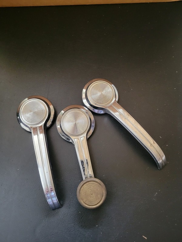 Vintage GM Chrome Window Crank Handles Set of 3 Chevrolet Pontiac Oldsmobile