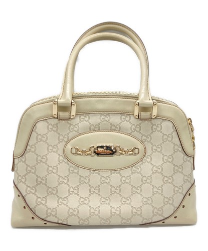 GUCCI Handbag Ivory Women's Guccissima 145785 From Japan