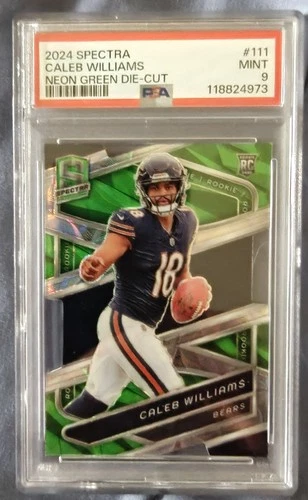 2024 Panini Spectra - Rookie Caleb Williams - Neon Green Prizm Die-Cut #02/30