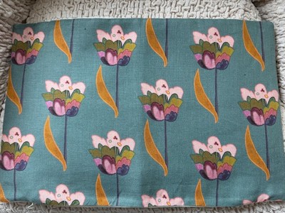 Ottoline Tulips 100% Linen 12 x 18 Pillow Cover in Sea Blue Preowned