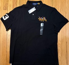 Polo Ralph Lauren Men Classic Fit Polo Shirt Logo Black XL NWT