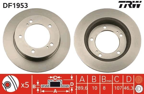 2 X Bremsscheibe TRW DF1953 FüR Suzuki SJ 413 SJ 410-image