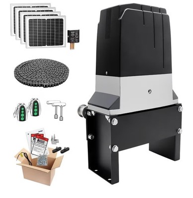 New TOPENS DKC2000S Solar Sliding Gate Opener Chain Drive Automatic Gate Motor