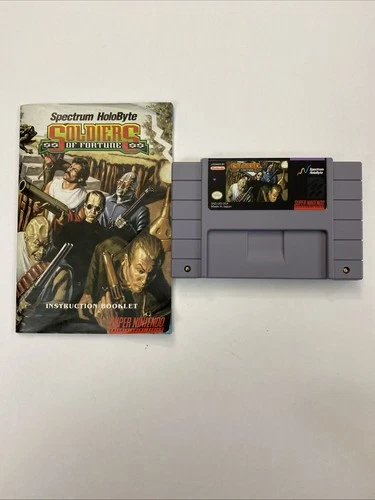 Soldiers of Fortune SNES Game (Super Nintendo) Authentic Tested Working w/ Manua
