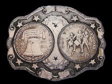 NF15122 VINTAGE 1976  TWO HUNDRED YEARS OF FREEDOM  BICENTENNIAL PEWTER BUCKLE