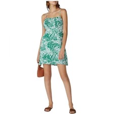 MINKPINK FEELING FRESH GREEN WHITE LEAF PRINT MINIDRESS S