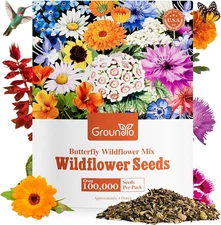 Perennial Wildflower Seeds Bulk, 1/4 Lb, 100,000+ Seeds, 26 Variety Mix