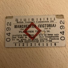 PLATFORM  TICKET  (   Manchester. Victoria.   )