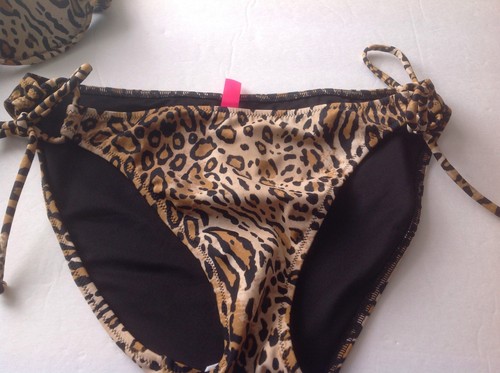 Victorias Secret Swimwear Flirt Top String Bikini Bottom Animal 32C,M NWT - Picture 4 of 11
