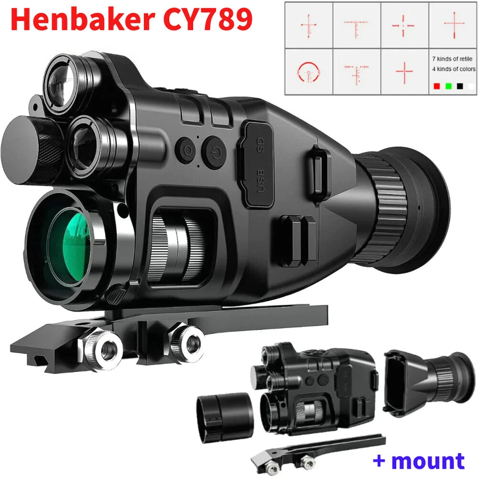 Henbaker CY789 Infrarot Nachtsicht Zielfernrohr 940nm 24x30 WLAN Kamera Monokular SET