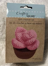 Crafter's Square DIY Crochet PINK SUCCULENT IN POT Kit  NEW