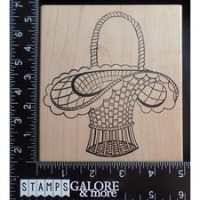 ME AND CARRIE LOU RUBBER STAMPS XXL WICKER GARDEN BASKET FLOWERS EASTER 938