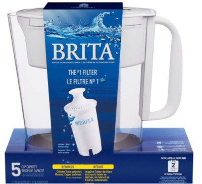 New Brita Small 5 Cup Water Filter Pitcher with 1 Standard Filter, BPA Free