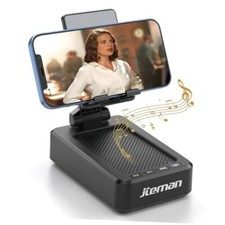 Cell Phone Stand with Wireless Bluetooth Speaker and Anti-Slip Base HD Black