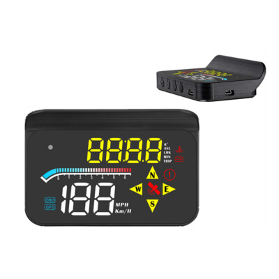 Car HUD Head-up Display OBD2 II Overspeed Warning System Speed Voltage Alarm 